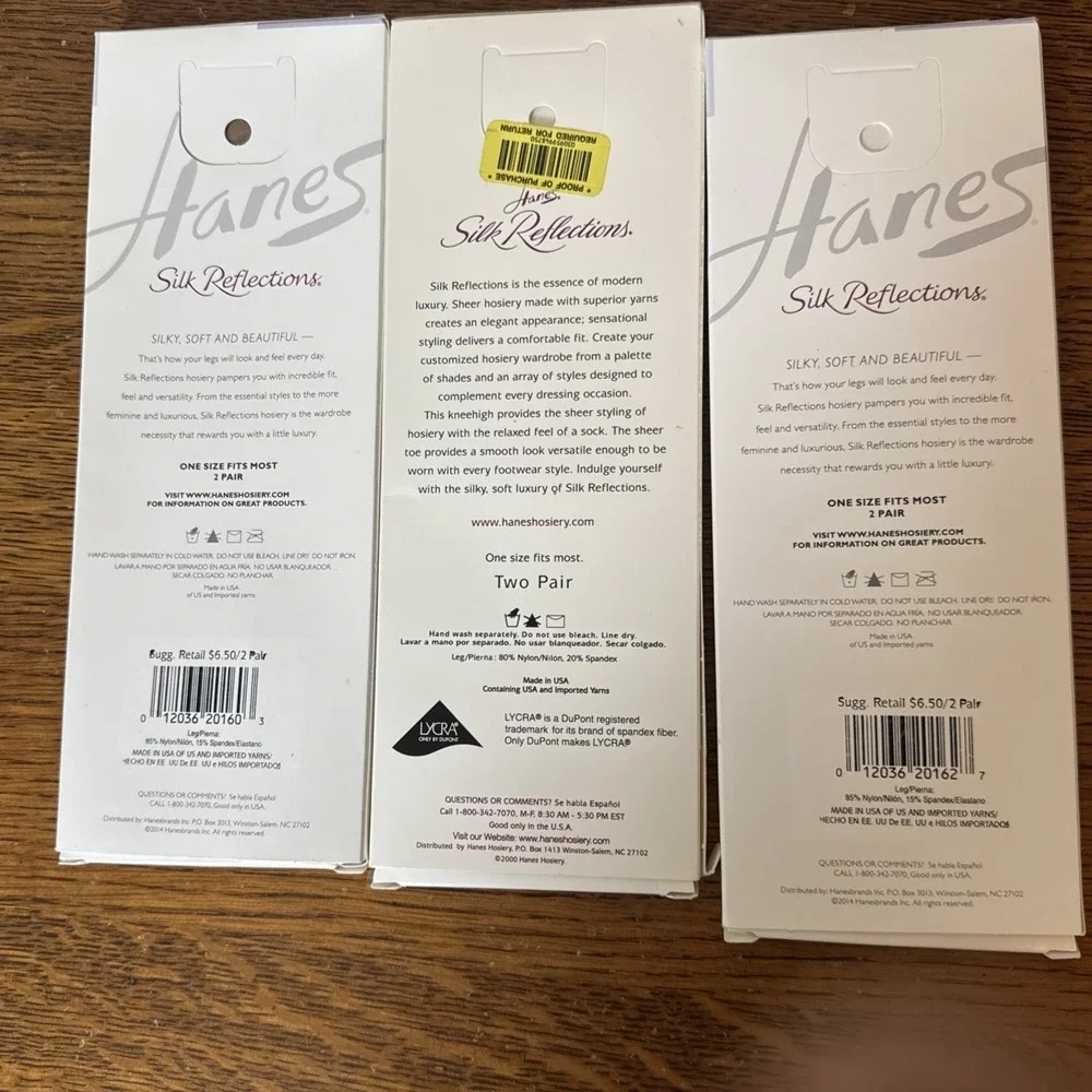 Hanes Silk Reflections Knee Highs Lot of 3 Packs Silky Sheer